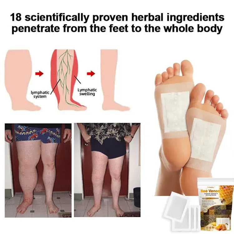 + Bee Venom Lymphatic Drainage & Slimming Foot Patches 🌿👣